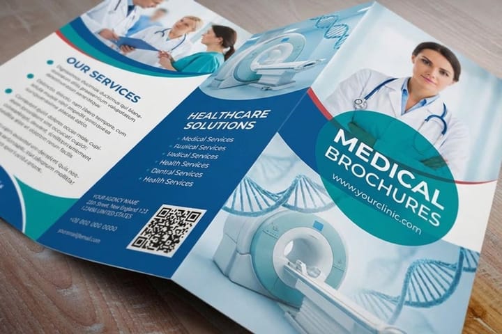 Medical brochures printed by 4OVER4 explaining chiropractic care