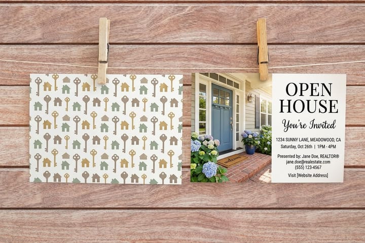 Open House Invitations printed by 4OVER4