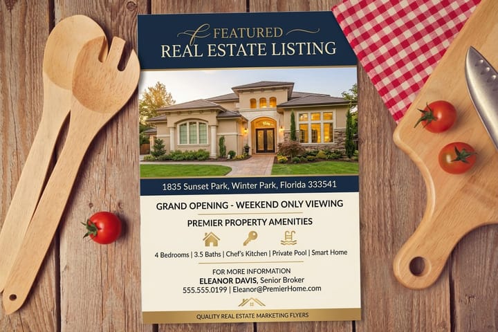 Real Estate Flyers printed by 4OVER4