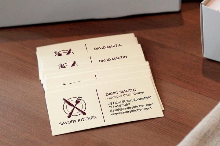 Restaurant Business Cards printed by 4OVER4