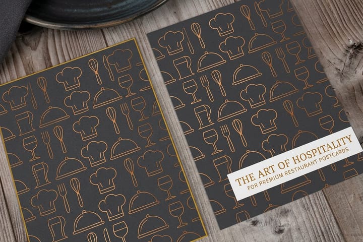 Restaurant Postcards from 4OVER4, part of a restaurant opening print bundle