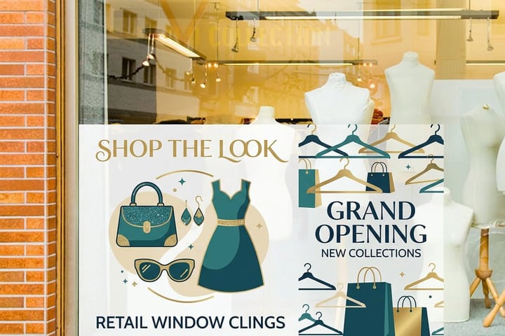 Retail Window Clings printed by 4OVER4
