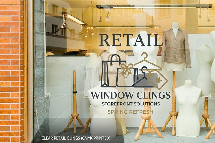 Retail Window Clings from 4OVER4, part of a cannabis dispensary packaging set