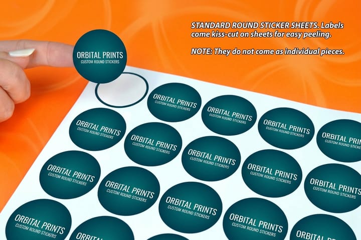 Round stickers printed by 4OVER4 sealing boutique tissue paper and bags