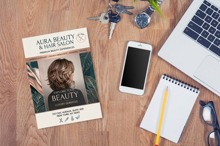 Salon flyers printed by 4OVER4 promoting an opening offer