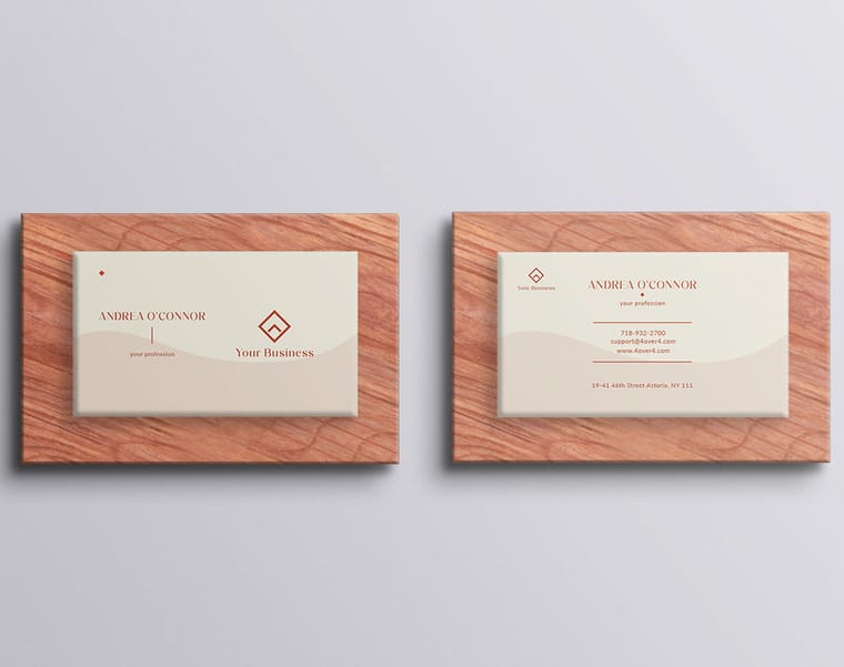 Small business card design printed by 4OVER4.COM