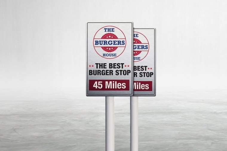 Aluminum rigid sign printed by 4OVER4 on a durable metal panel