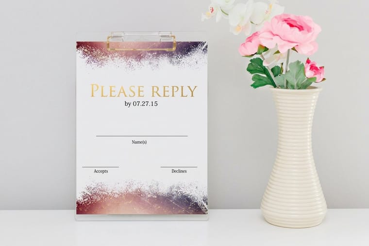 Custom response card printed by 4OVER4 on premium card stock