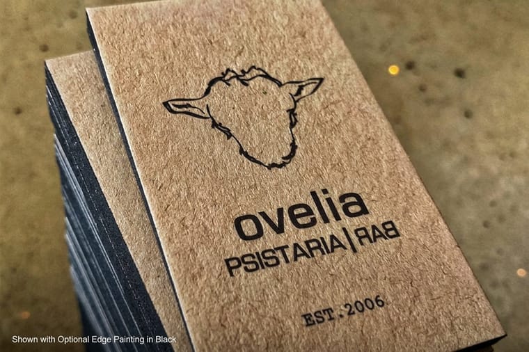 Ultra-thick kraft business card printed by 4OVER4