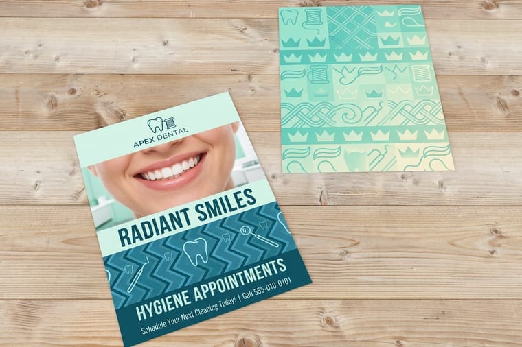 Dental practice announcement postcard printed by 4OVER4