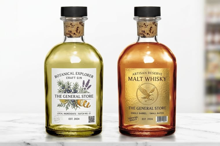 Retail labels from 4OVER4, the piece that turns house-made butcher products into shelf products
