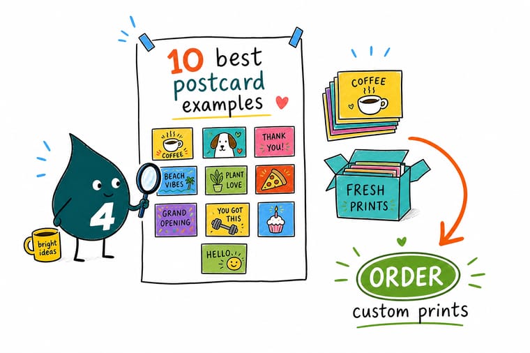 Wally from 4OVER4 planning a high-converting small business postcard with one clear offer and one call to action