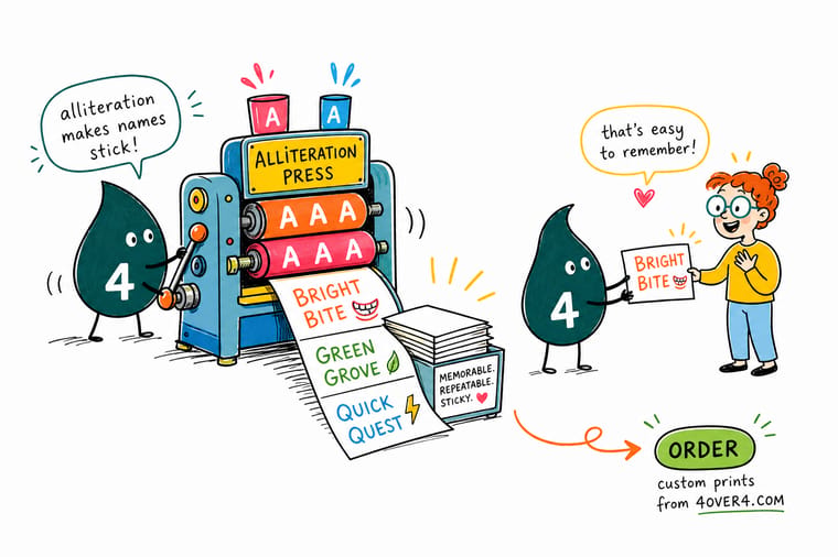 Wally from 4OVER4 explaining how a repeated opening sound makes a brand name easier to say and far easier to remember