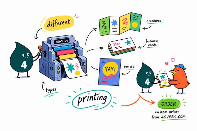Wally from 4OVER4 matching print projects to offset, digital, screen, and 3D printing methods