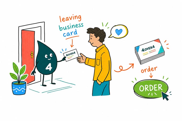Wally from 4OVER4 explaining where it is legal to leave a business card and where it is not