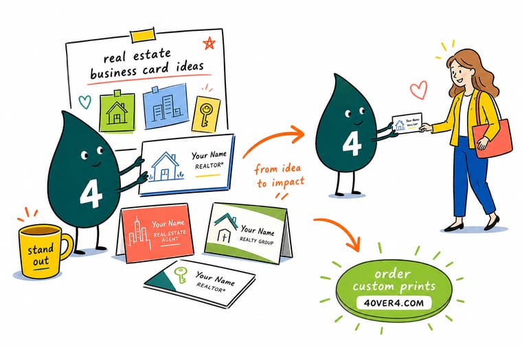 Wally from 4OVER4 turning a house and skyline into real estate business cards that clients keep
