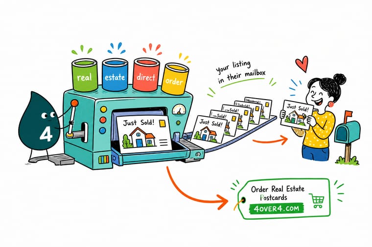 Wally from 4OVER4 mapping a real estate direct mail campaign from mailing list to printed postcard drop