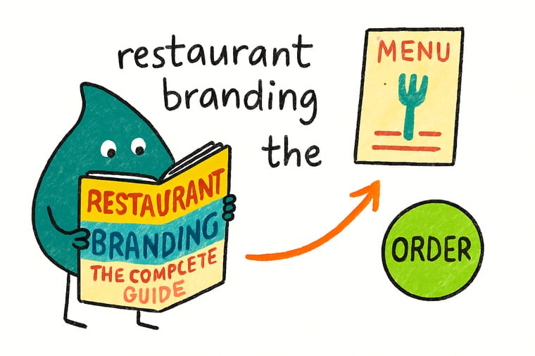 Wally from 4OVER4 branding a restaurant from menu to window cling to banner so it fills seats