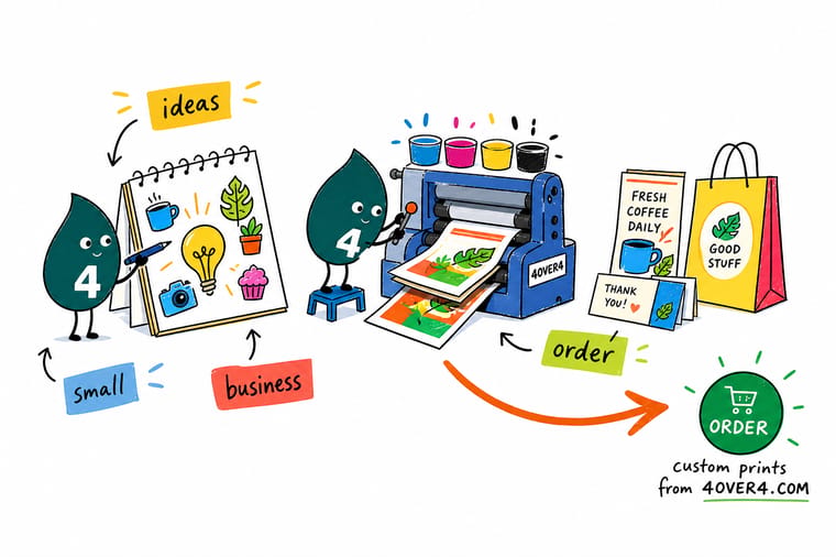 Wally from 4OVER4 narrowing a broad business category down to one niche customer and printing the first test postcards