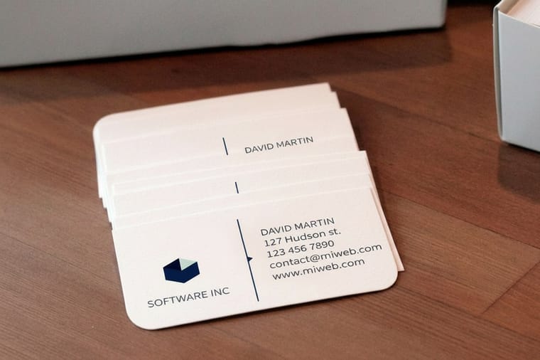 Standard business cards printed by 4OVER4 with smooth rounded corners