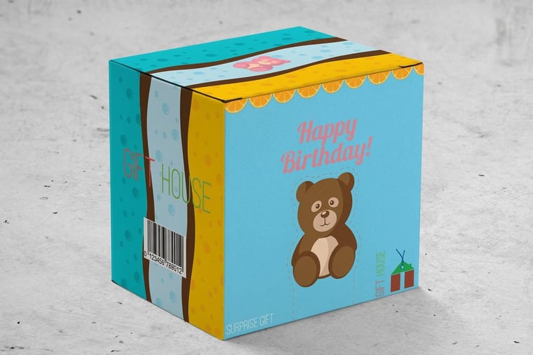 Cardstock cube boxes printed by 4OVER4, a folding carton example