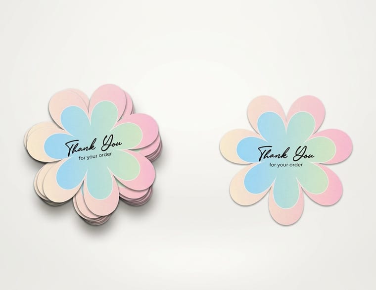Die-cut stickers cut to the shape of a transparent-background image, printed by 4OVER4