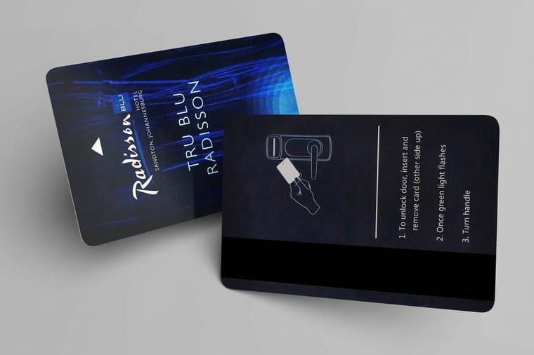 Branded hotel key card holders printed by 4OVER4
