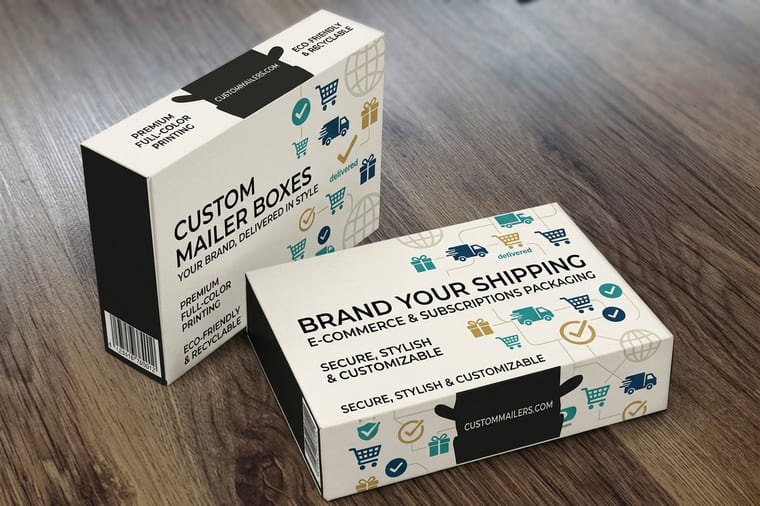 Custom corrugated mailer boxes printed by 4OVER4