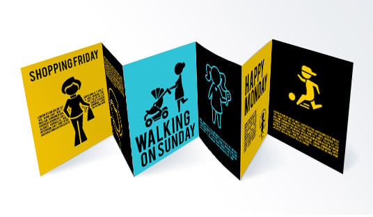 Custom brochures printed by 4OVER4 from a fold-correct template