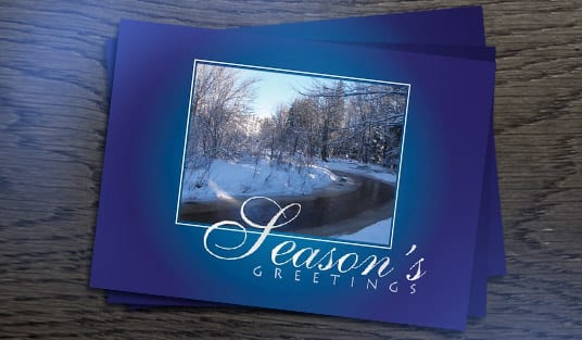 Greeting cards printed by 4OVER4 from correctly sized templates