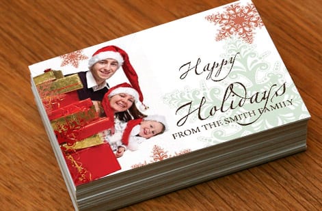Custom greeting cards with personal photos and finishes printed by 4OVER4