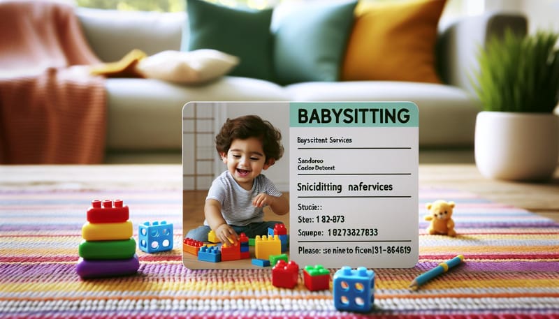 babysitting business card design ideas - babysitting-business-cards-ideas by 4OVER4.COM
