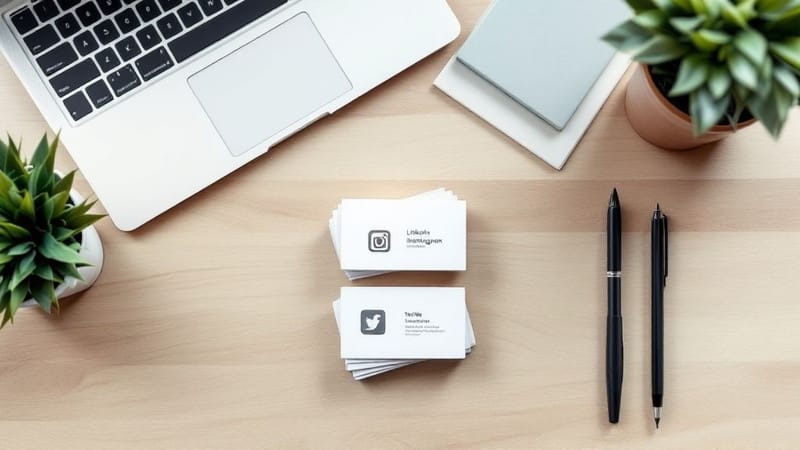 business cards with social media guide - business-cards-with-social-media-icons by 4OVER4.COM