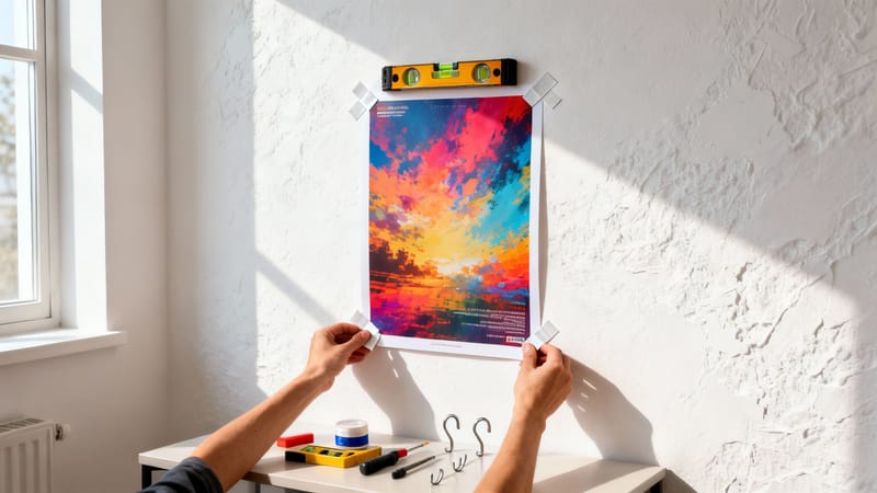 how to put a poster on a wall - how-to-put-a-poster-on-a-wall by 4OVER4.COM