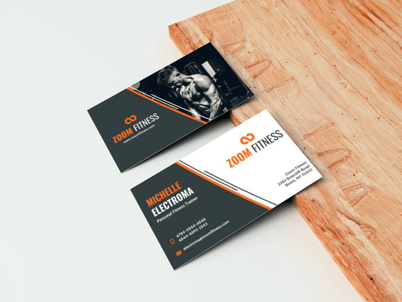personal trainer business card ideas - 0business cards with wooden board (2) by 4OVER4.COM