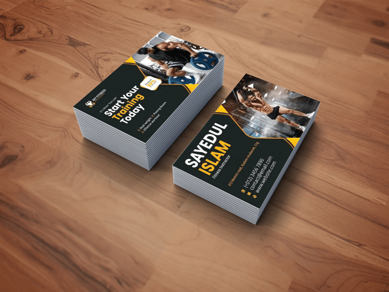 personal trainer business card ideas - 0photorealistic business card mockup (4) by 4OVER4.COM