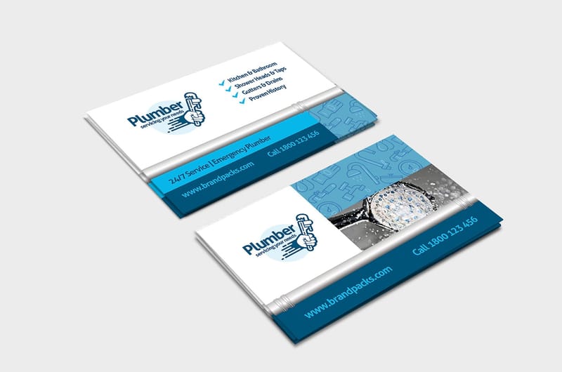 plumbing business card design ideas - 0plumber business card template 4 by 4OVER4.COM