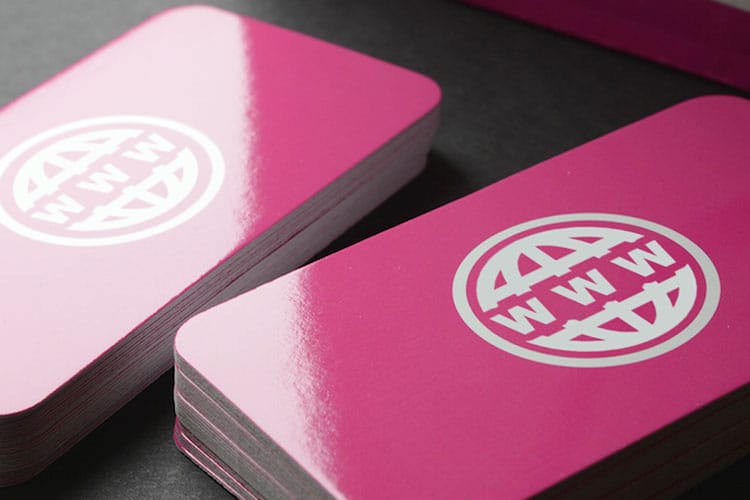 how to make laminated business cards - gloss Laminated business card 2 by 4OVER4.COM