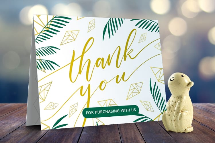 when to send wedding thank you cards - folded thank you card printing by 4OVER4.COM