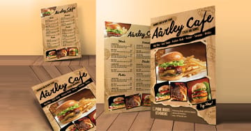 Premium Custom Kraft Menus For
