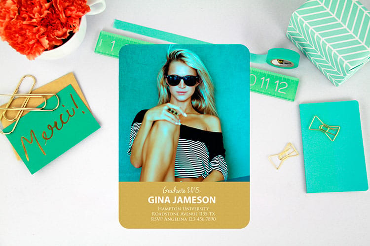 where to print invitations - Flat invitation 1 by 4OVER4.COM