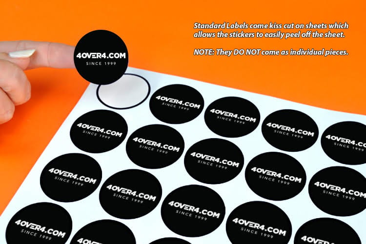 how much do custom stickers cost - standard labels 1 by 4OVER4.COM