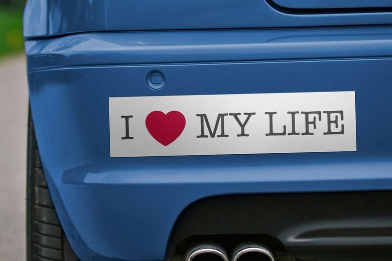 Small business bumper stickers handed out as free swag at an event