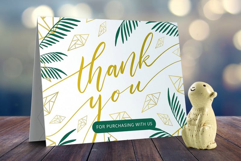 Folded thank you cards