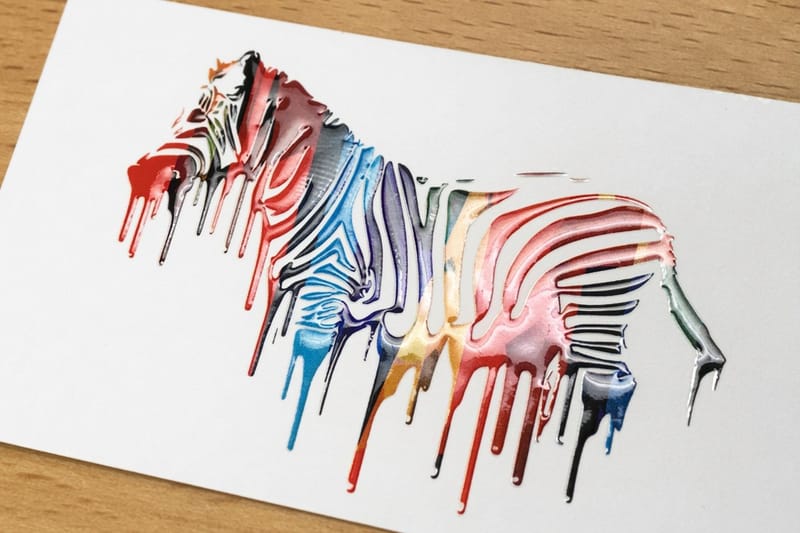 Raised spot UV postcards
