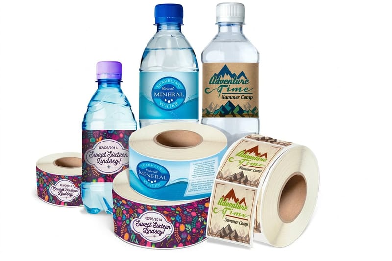 Custom water bottle labels printing - existing_product 3 by 4OVER4.COM