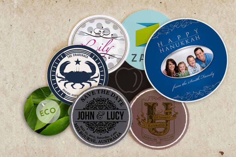Round business cards printed by 4OVER4.COM showing a fully circular die-cut card design