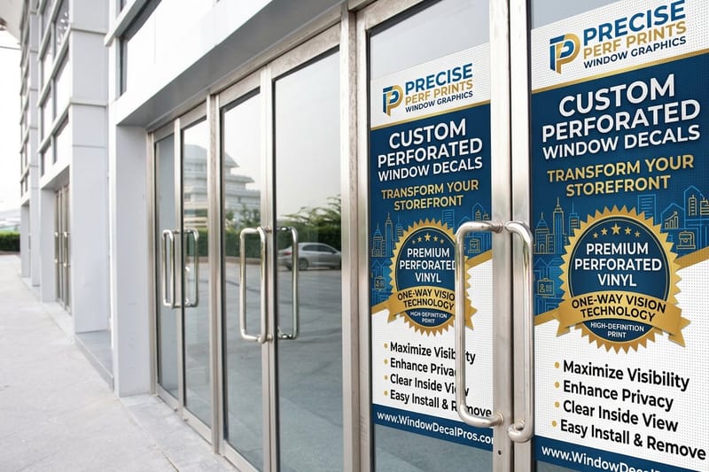 Perforated window decals