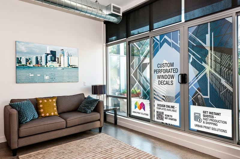 Perforated Window Film vs Decals for Business Advertising