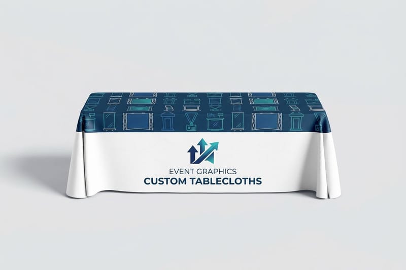 How to Design a Branded Business Tablecloth That Reads Across the Aisle